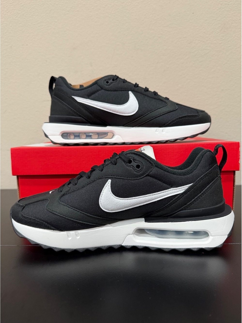 Size 9.5 - Nike Women’s Air Max Dawn “Black White”